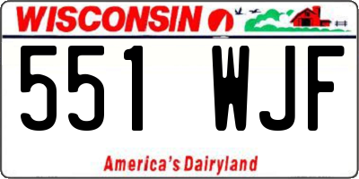 WI license plate 551WJF