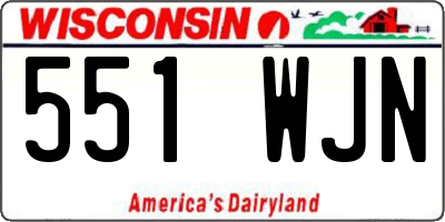 WI license plate 551WJN