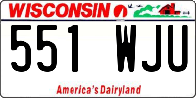 WI license plate 551WJU