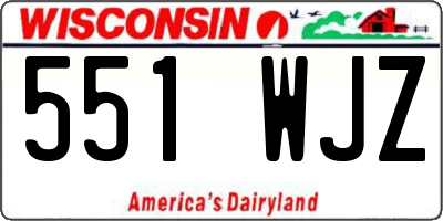 WI license plate 551WJZ
