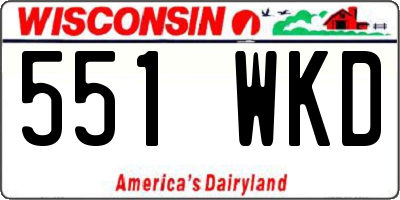 WI license plate 551WKD
