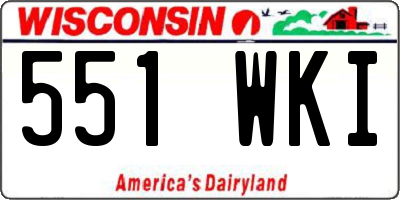 WI license plate 551WKI