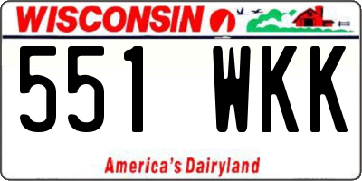 WI license plate 551WKK