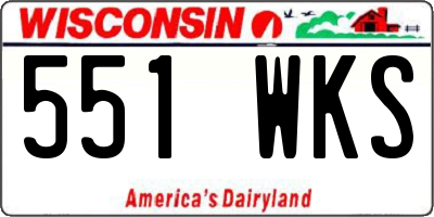 WI license plate 551WKS