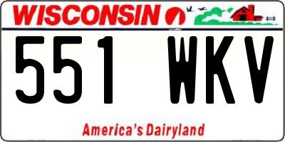 WI license plate 551WKV