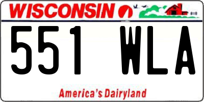 WI license plate 551WLA