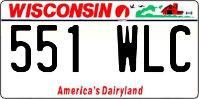 WI license plate 551WLC