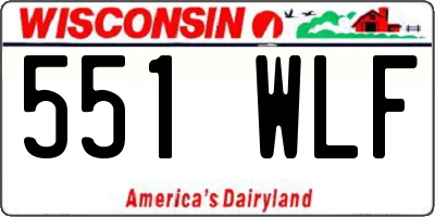 WI license plate 551WLF