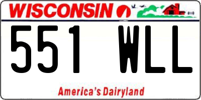 WI license plate 551WLL