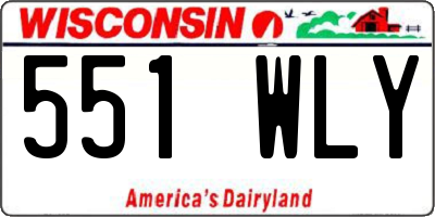 WI license plate 551WLY