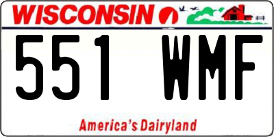 WI license plate 551WMF
