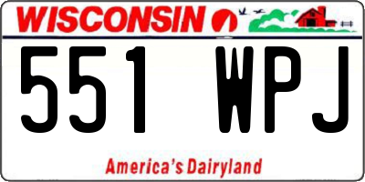 WI license plate 551WPJ