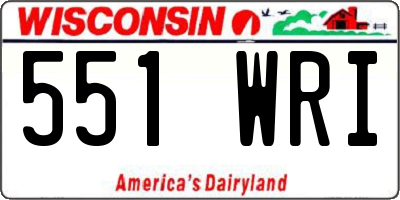 WI license plate 551WRI