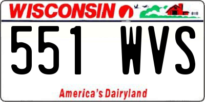 WI license plate 551WVS