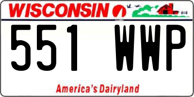WI license plate 551WWP