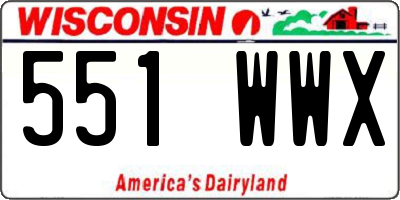 WI license plate 551WWX