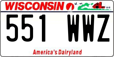 WI license plate 551WWZ