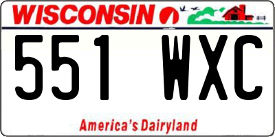 WI license plate 551WXC