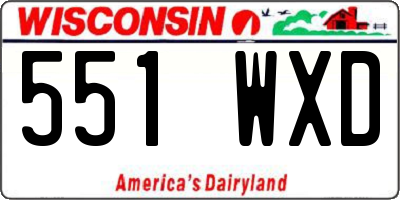 WI license plate 551WXD