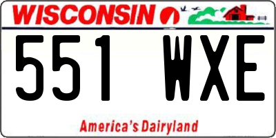 WI license plate 551WXE