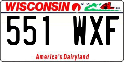 WI license plate 551WXF