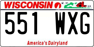 WI license plate 551WXG