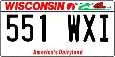 WI license plate 551WXI