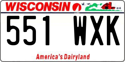 WI license plate 551WXK