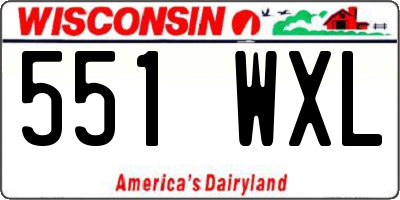 WI license plate 551WXL