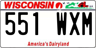 WI license plate 551WXM