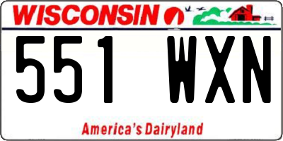 WI license plate 551WXN