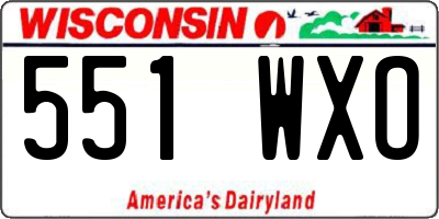 WI license plate 551WXO