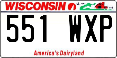 WI license plate 551WXP