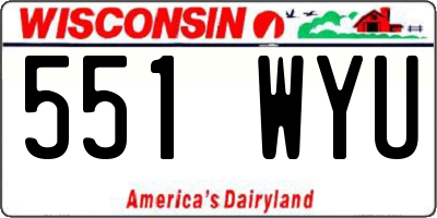 WI license plate 551WYU