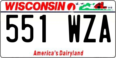 WI license plate 551WZA
