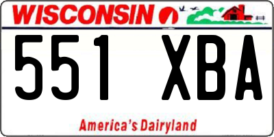 WI license plate 551XBA
