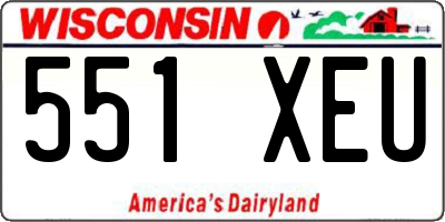 WI license plate 551XEU