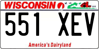 WI license plate 551XEV