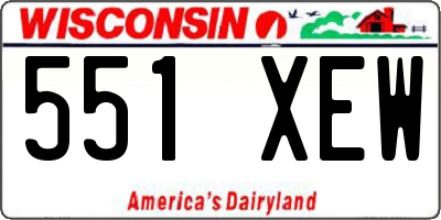 WI license plate 551XEW