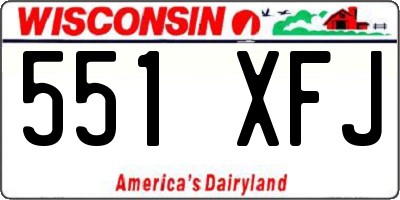 WI license plate 551XFJ