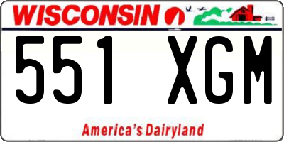 WI license plate 551XGM