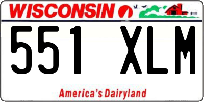 WI license plate 551XLM