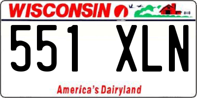 WI license plate 551XLN