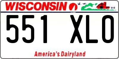 WI license plate 551XLO