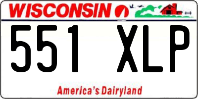 WI license plate 551XLP