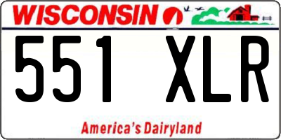 WI license plate 551XLR