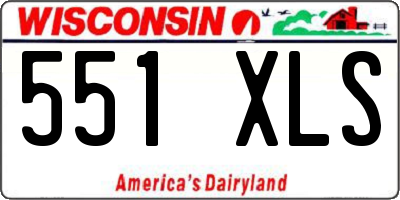 WI license plate 551XLS