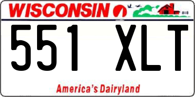 WI license plate 551XLT