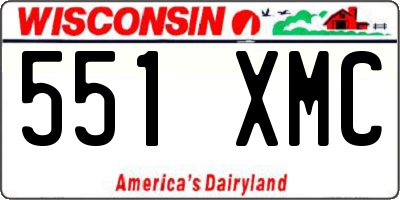 WI license plate 551XMC