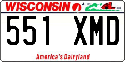 WI license plate 551XMD